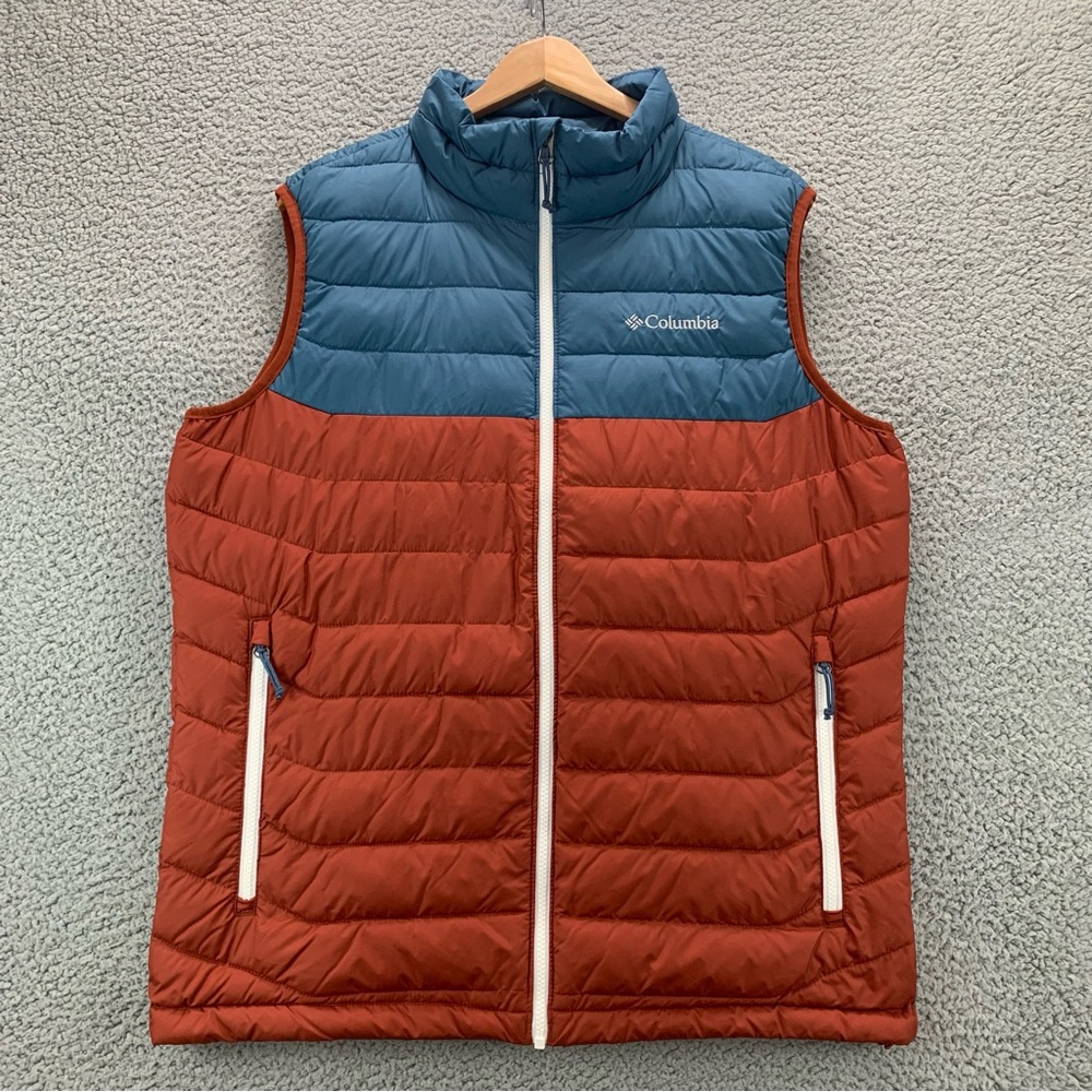 Columbia Two-Tone Blue and Rust Puffer Vest